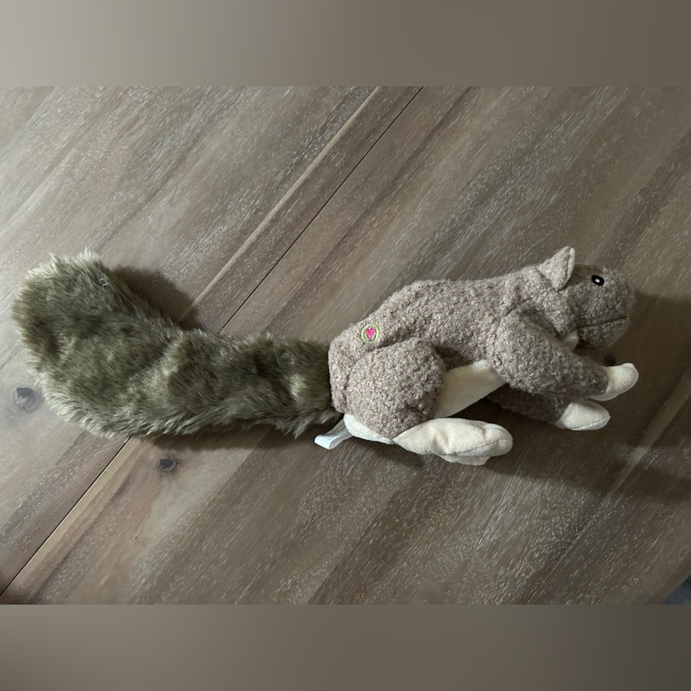 HuggleHounds Feller Durable Squirrel Squeaky Dog Toy, Big Squirrel - Picture 2 of 3
